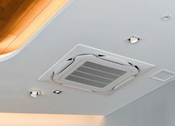 Cassette ceiling air conditioning system in open-plan office