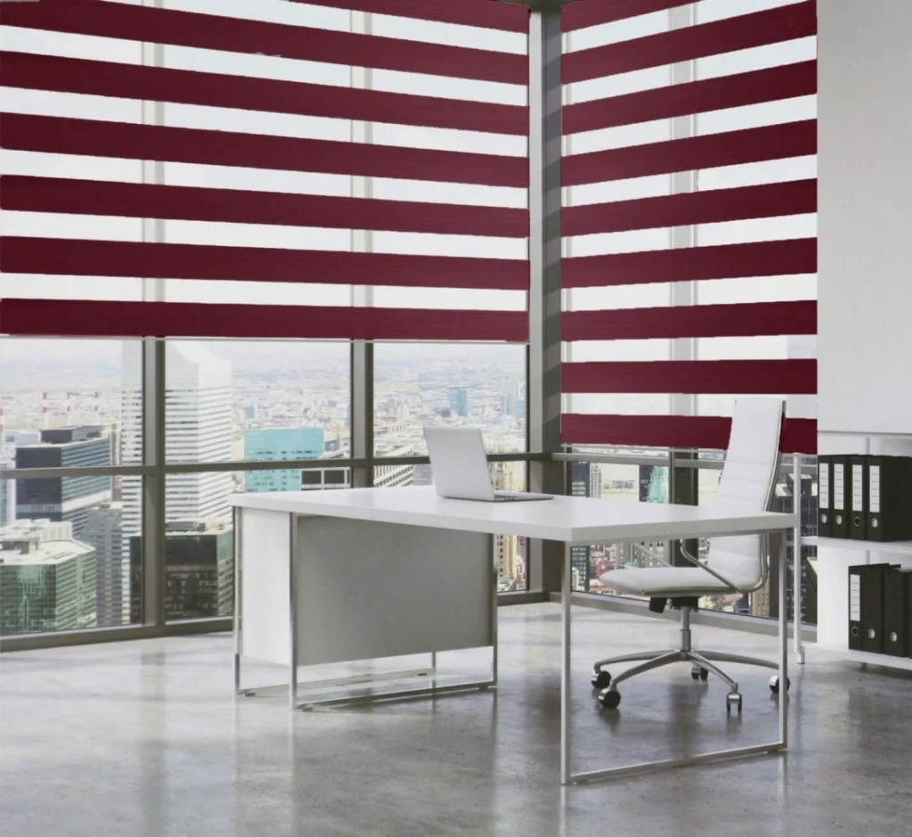 Installed zebra blinds by professional office blinds curtains installer